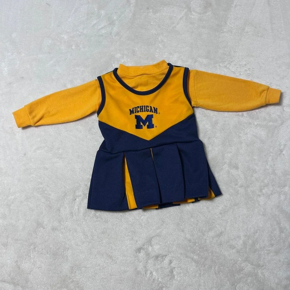 Little King Michigan Wolverines baby cheerleader dress